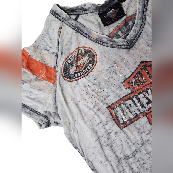 Vintage Harley Davidson Motercycles Gray & Orange Tee - Picture 7 of 9